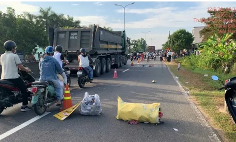 Xe đầu kéo va chạm liên hoàn trên Quốc lộ 1 làm người đi xe đạp tử vong: Hiện trường thương tâm