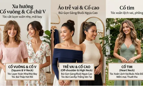 Kiểu tóc phù hợp từng dáng cổ áo nàng nên biết