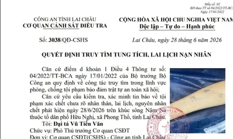 Phát hiện thi thể nam giới trên sông Nậm Na, với dấu vết đặc biệt trên cánh tay