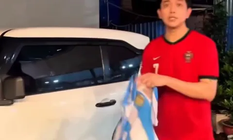 Tim gây tranh cãi vì dùng áo tuyển Argentina lau xe, sau đó xóa clip