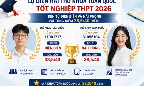 Lộ diện 2 thủ khoa toàn quốc kỳ thi tốt nghiệp THPT 2026, đến từ Điện Biên và Hải Phòng