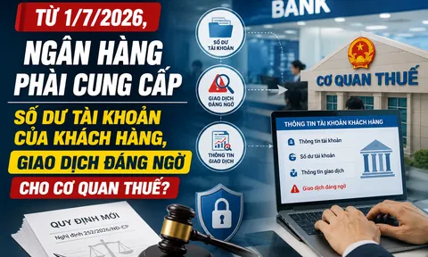 Từ 1/7/2026, ngân hàng phải cung cấp số dư tài khoản của khách hàng, giao dịch đáng ngờ cho cơ quan thuế?