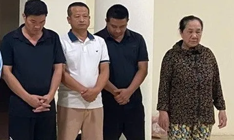 Công an bắt giữ Trần Thị Hằng SN 1963 và 9 người đàn ông