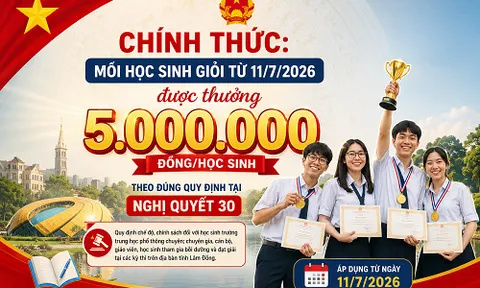 Điều kiện để học sinh được thưởng 5 triệu đồng từ 11/7/2026 theo Nghị quyết 30