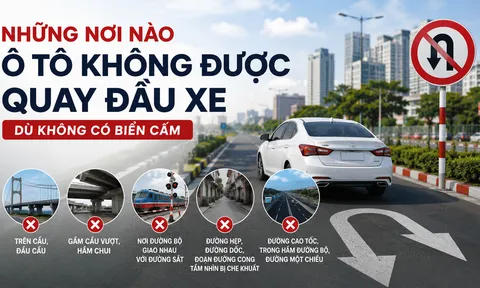 Những vị trí ô tô không được quay đầu dù không có biển cấm, phạt đến 22 triệu đồng nếu vi phạm