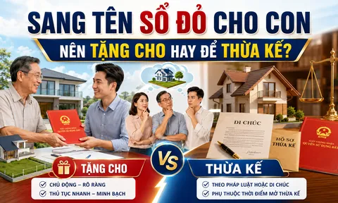Sang tên Sổ đỏ cho con: Nên tặng cho ngay hay để thừa kế?