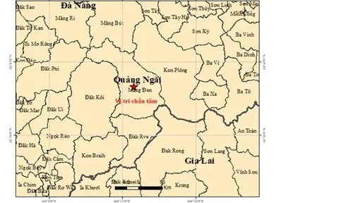 Động đất liên tiếp tại Quảng Ngãi, rung chấn lan tới vùng đồng bằng