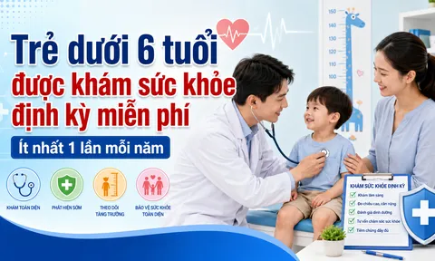Từ tháng 7/2026, trẻ dưới 6 tuổi được khám sức khỏe định kỳ miễn phí thế nào?