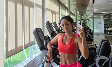 Hoa hậu H'Hen Niê khoe body chuẩn trong phòng gym, một chi tiết chiếm trọn spotlight