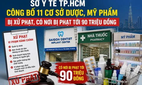 Sở Y tế TP.HCM công bố 11 cơ sở dược, mỹ phẩm bị xử phạt, có nơi bị phạt tới 90 triệu đồng