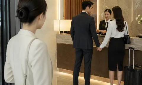 Đến khách sạn gặp đối tác, phát hiện chồng tay trong tay với nữ thư ký nhận chìa khóa phòng, tôi hỏi một câu khiến cả hai đỏ mặt