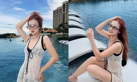 Nữ ca sĩ làm "dâu hào môn", gây bất ngờ với body nuột nà, mặc bikini kín đáo vẫn quyến rũ khó rời mắt