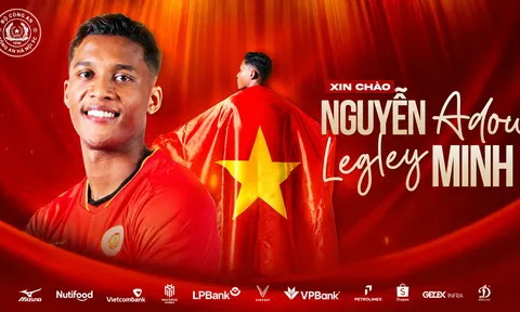 Trung vệ Nguyễn Adou Legley Minh chính thức có quốc tịch Việt Nam