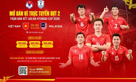 Vé trận Việt Nam đối đầu Malaysia tại bán kết ASEAN Hyundai Cup 2026 mở bán đợt 2, CĐV còn cơ hội vào Mỹ Đình