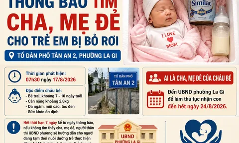 Bé trai 7-10 ngày tuổi bị bỏ rơi, bên cạnh có bình sữa đã pha sẵn, quần áo có dòng chữ “I Love Mom”