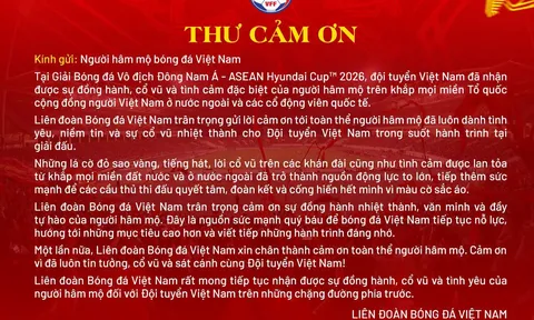 VFF gửi lời cảm ơn người hâm mộ sau chức vô địch ASEAN Cup 2026