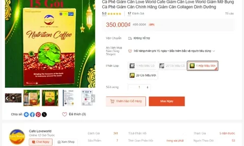 Love World Nutrition Coffee bị đề nghị xác minh nội dung quảng cáo trên Shopee