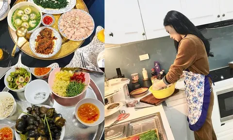 Dịp lễ không check-in sang chảnh, Phương Oanh gây sốt với mâm cơm nhà siêu thanh nhẹ