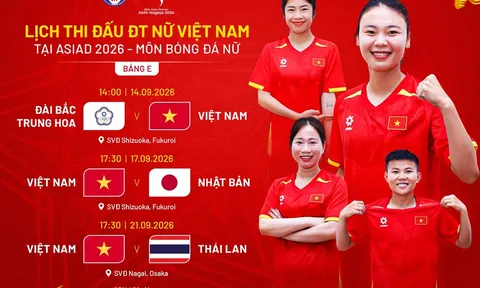 Lịch thi đấu đáng chú ý của tuyển nữ Việt Nam tại ASIAD 2026