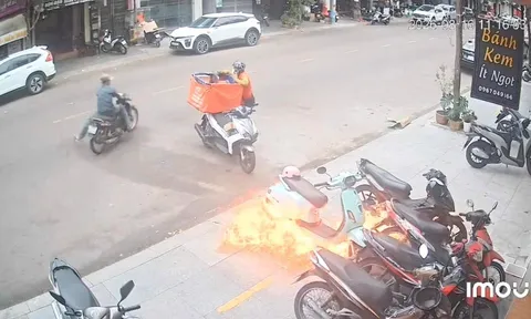 Camera ghi cảnh nam thanh niên ném bom xăng vào trước cửa hàng bánh kem, công an vào cuộc