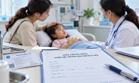 Bố mẹ cùng đưa con đi khám bệnh có được cấp 2 giấy nghỉ hưởng BHXH? Quy định nhiều người chưa biết
