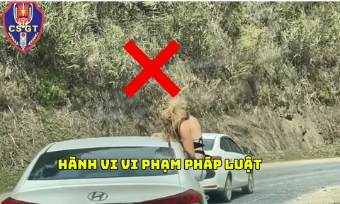 Để nữ du khách đu bám cửa ô tô ngắm cảnh khi xe đang chạy, tài xế bị phạt