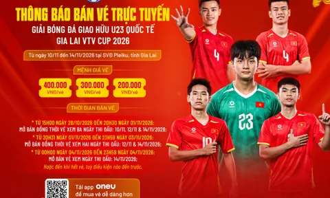 VFF công bố lịch mở bán vé Giải U23 quốc tế - Gia Lai VTV Cup 2026