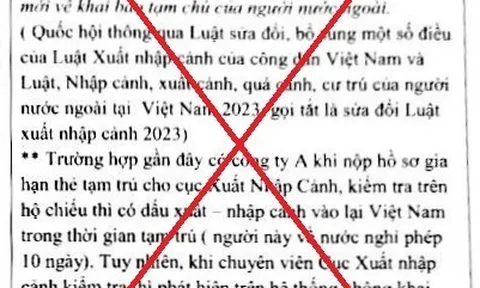 Thực hư thông tin phạt người nước ngoài xuất cảnh không khai báo tạm vắng