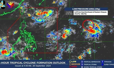 Áp thấp gần Philippines khả năng cao mạnh lên trong 24 giờ tới