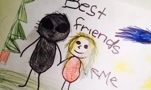 Bé tiểu học vẽ tranh “người bạn thân nhất của em”, cô chủ nhiệm xem xong hốt hoảng điện cho phụ huynh