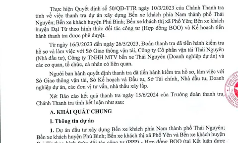 Thanh tra đề nghị thu hồi loạt dự án bến xe khách ở Thái Nguyên