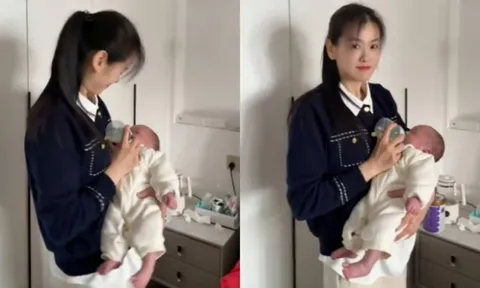 Ngất ngây trước nhan sắc "trời ban" như gái đôi mươi của bà ngoại 39 tuổi, bế cháu mà tưởng bế con