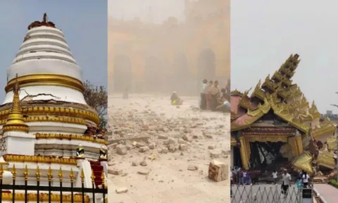 Đau lòng cảnh đổ nát tan hoang tại Myanmar sau trận động đất 7,7 độ