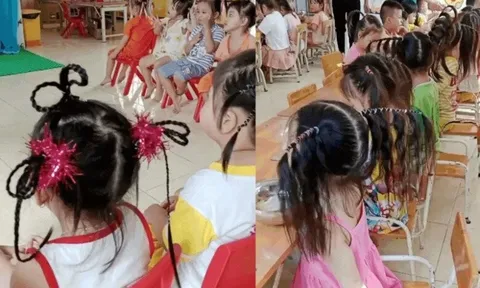 Cô giáo mầm non Bình Phước tạo 1001 kiểu tóc độc lạ cho học sinh, hội phụ huynh xem mà xuýt xoa
