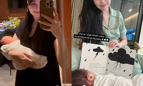Mai Ngọc khoe quý tử chưa tròn 1 tháng tuổi đã chuẩn con trai của "cô gái thời tiết", tương lai nối nghiệp mẹ