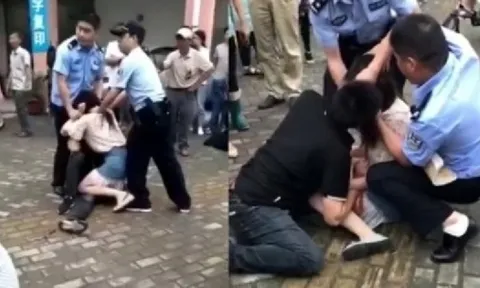 Cô gái cắn chặt lưỡi bạn trai trong nụ hôn cuối cùng vì không muốn chia tay, cảnh sát phải xịt hơi cay để giải cứu