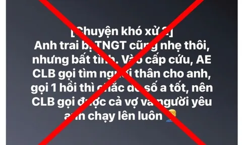 Thông tin "Anh trai bị tai nạn, bồ và vợ cùng tới chăm sóc": Sở Y tế nói gì?