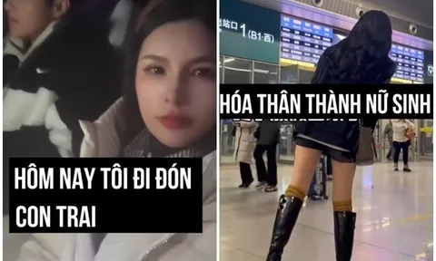 Mẹ 43 tuổi hóa nữ sinh gây chú ý ở sân bay, nói là mẹ không ai tin, cứ ngỡ bạn học của con trai
