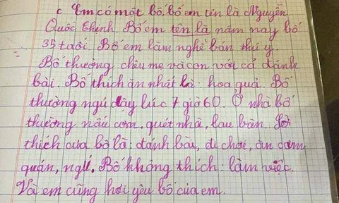 Bé học sinh viết văn kể về người bố làm nghề thú y, chỉ 10 dòng nhưng ai đọc xong cũng ngán ngẩm