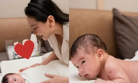 Mai Ngọc rèn nếp cho con từ bé: 6h sáng đã nằm sấp tập luyện, bé Panda vừa lí lắc vừa siêng năng