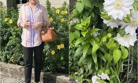 Vườn nhà đầy hoa của vợ cũ Đàm Vĩnh Hưng, có cây đào nặng trĩu quả do con trai tặng