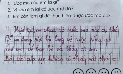 Viết văn nói về ước mơ, bé tiểu học chỉ viết 2 câu đã khiến cô giáo khen “rất thú vị”, dân tình nể phục
