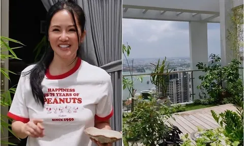 Khu vườn trên cao ở penthouse mới giúp Hồng Nhung "chữa lành" sau biến cố, Diva khoái chí thu hoạch "ngọc xanh"
