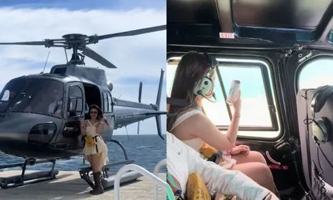 Mẫu nhí khoe clip đi chơi bằng trực thăng hóa ra là ái nữ tiệm vàng Đồng Tháp, ngoại hình xinh như búp bê