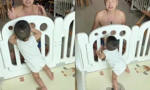 Quang Minh khoe cảnh bình yên khi tập đứng cho quý tử, từng thương con thiệt thòi khi sinh ra lúc bố đã U70