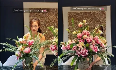 Hoa hậu Đỗ Thị Hà khoe clip cắm hoa trong căn hộ bạc tỷ nhưng bức ảnh phía sau khiến nhiều người "nổi da gà"