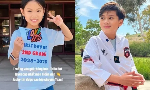 Thanh Thảo "mát lòng" vì thành tích của 2 con, ái nữ quốc tịch Mỹ đạt điểm tiếng Anh cao nhất, quý tử vào lớp chuyên toán