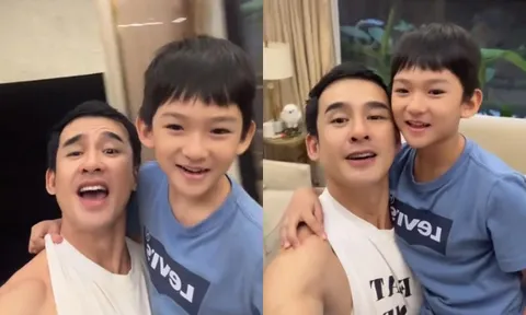 Lương Thế Thành nay phải năn nỉ con trai cho quay chụp, quý tử quốc tịch Mỹ ngày càng điển trai giống hệt bố