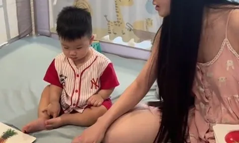 Vợ đại gia của Quang Hải "bắn liên thanh" dạy con hút hơn 6 triệu lượt xem, mẹ bỉm tràn vào bình luận thắc mắc