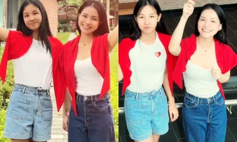 Con gái Hoa hậu Thùy Lâm trổ mã cao lớn phổng phao, bị góp ý vì diện trang phục ngắn khi thể hiện lòng yêu nước